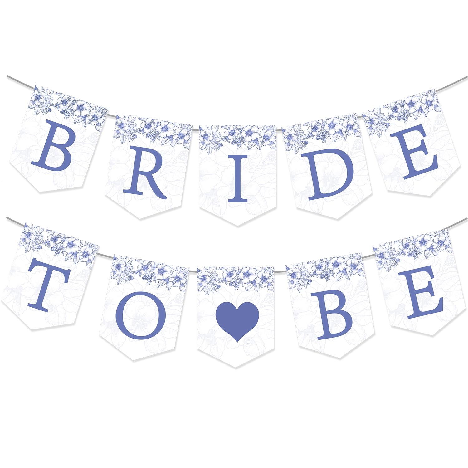 Bride To Be Banner, Blue Floral Bachelorette Bridal Party Banner for Bachelorette Bridal Party Decorations & Decor