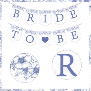 Bride To Be Banner, Blue Floral Bachelorette Bridal Party Banner for Bachelorette Bridal Party Decorations & Decor