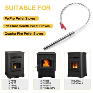 Adviace SRV7000-660 Igniter for Pelpro PP130, PP130-B, PP60, PP70, PPC90, TSC90 Pellet Stove, Pleasant Hearth PH35PS, PH50CABPS and Quadra-Fire Outfitter I Pellet Stoves, 300W Stove Ignitor Parts.