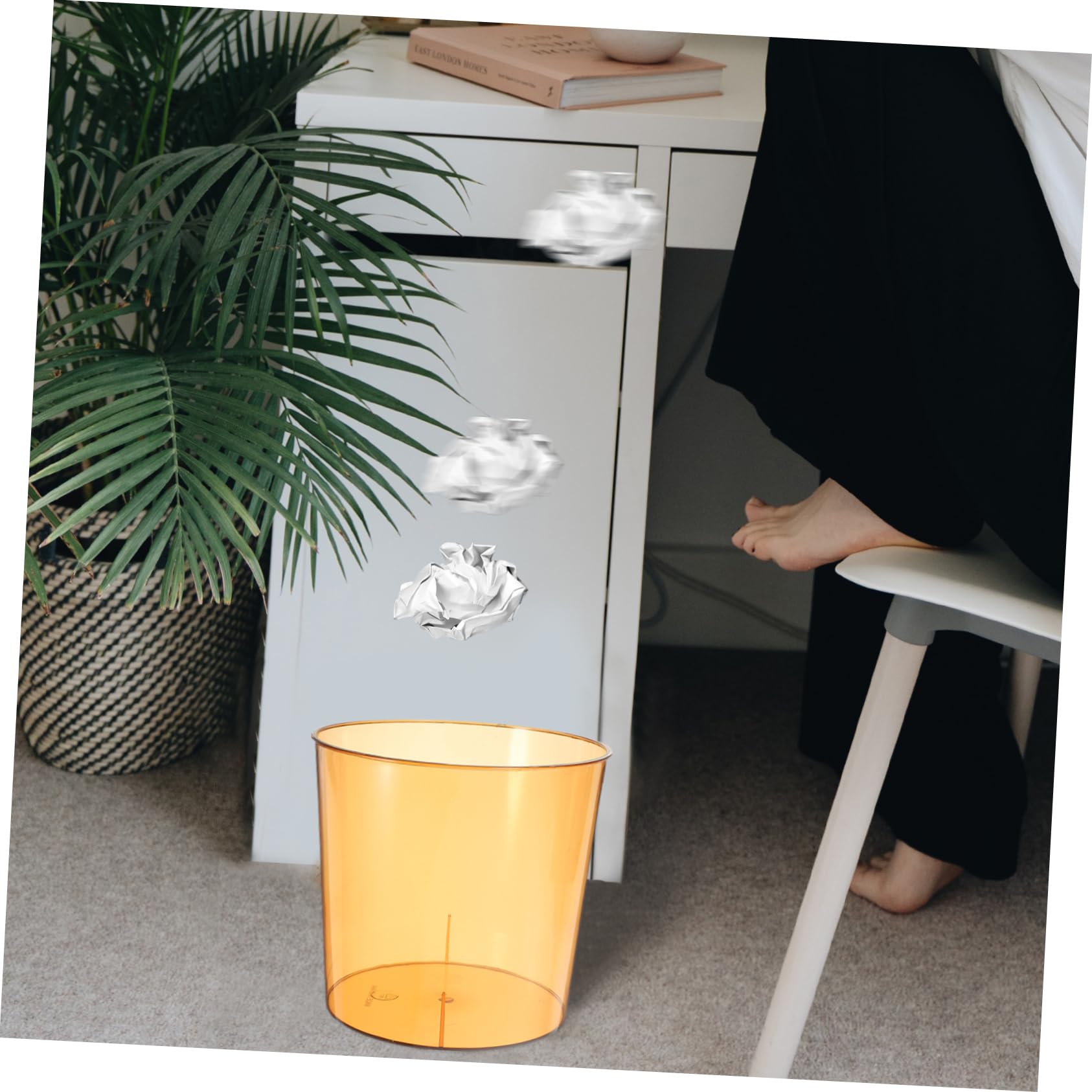 NUOBESTY 2Pcs Small Trash can Garbage can Paper Storage Basket Office Trash can Bathroom Paper Bucket Trash Storage can Trash Bucket Household Wastebasket Thickened Paper Container The pet