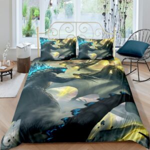 sonicpony men duvet cover set twin full size dinosaur comforter cover bedding set soft microfiber 1 piece duvet cover with zipper closure 2 pieces pillow shames no comforter (dino25, twin)