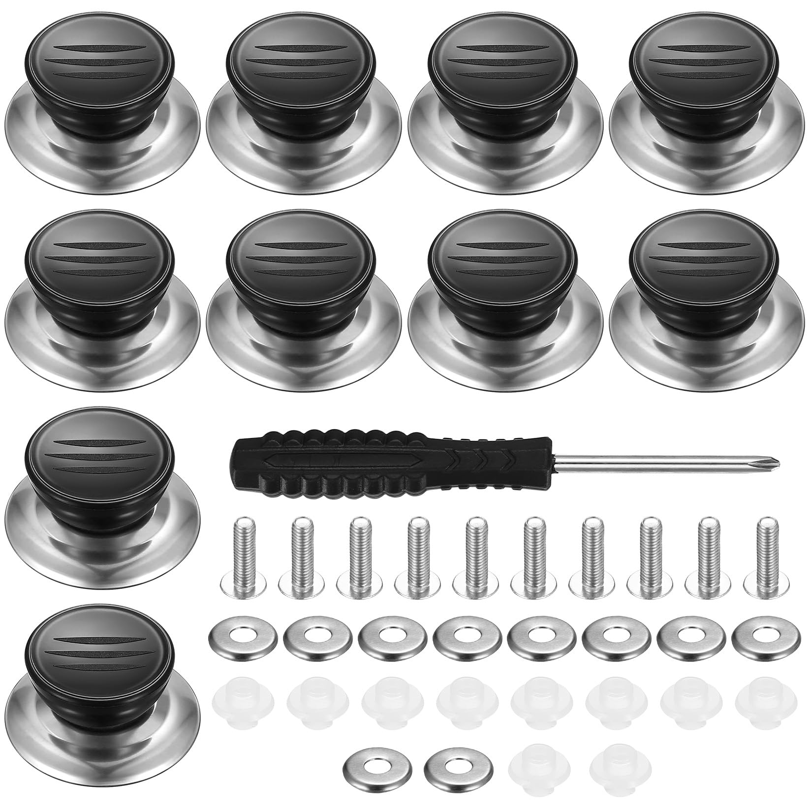 Zxglxinyao 10 PCS Replacement Pot Lid Top Knobs, Pot Lid Knob, Universal Pot Lid Grips, Kitchen Cookware Lid Replacement Knobs, Pot Lid Knob Handles, Suitable for Casserole Glass Pot Lid Knobs