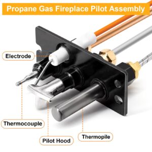 Criditpid 4021-737 Pilot Assembly LP for Heatilator, Heat N Glo, Quadrafire Fireplaces, Heatilator & Heat-N-Glo Propane Gas Pilot Assembly 4021-737 Replacement Parts with Thermocouple, Thermopile