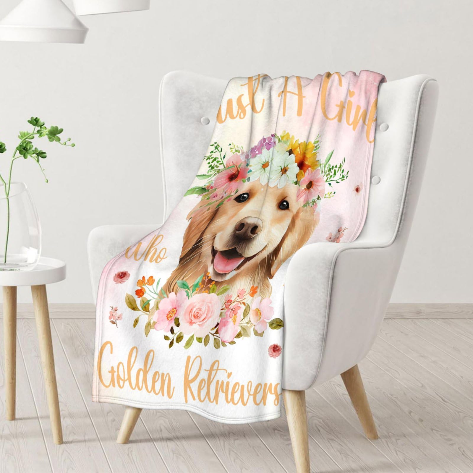 Golden Retriever Blankets - Soft Fuzzy Blanket Throw for Girls - 40"x50" Flannel Blankets for Couch & Sofa - Colorful Cute Dog Blanket Gifts