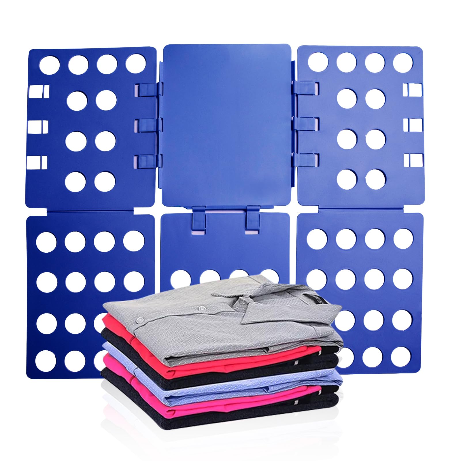 GYE T Shirt Folding Board T Shirt Clothes Folder Laundry Organizer Durable Tool Plastic Easy and Fast Folding Board for Kid Children and Adult to Fold Clothes (Blue)