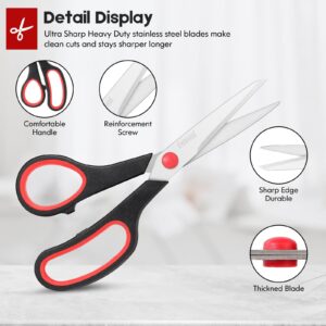 Scissors Bulk black 6-Pack, All Purpose Scissors Stainless Steel Sharp Scissors for Office Home General Use Craft Supplies, High/Middle School Classroom Class Older Kids Scissor Set, Right/Left