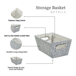 DECOMOMO Gift Basket Empty - Small Basket for All Occasions: Holiday, Baby Shower, Wedding, Anniversary | Perfect for Organizing Countertops, Drawers, and Toiletries (Set of 4 - Pattern Grey)