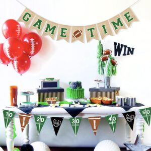 Uniwish Game Time Burlap Banner Football Party Decorations Sports Football Theme Baby Shower Birthday Party Favors Indoor Outdoor Home Decor