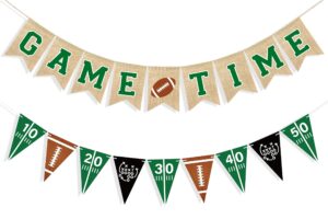 uniwish game time burlap banner football party decorations sports football theme baby shower birthday party favors indoor outdoor home decor