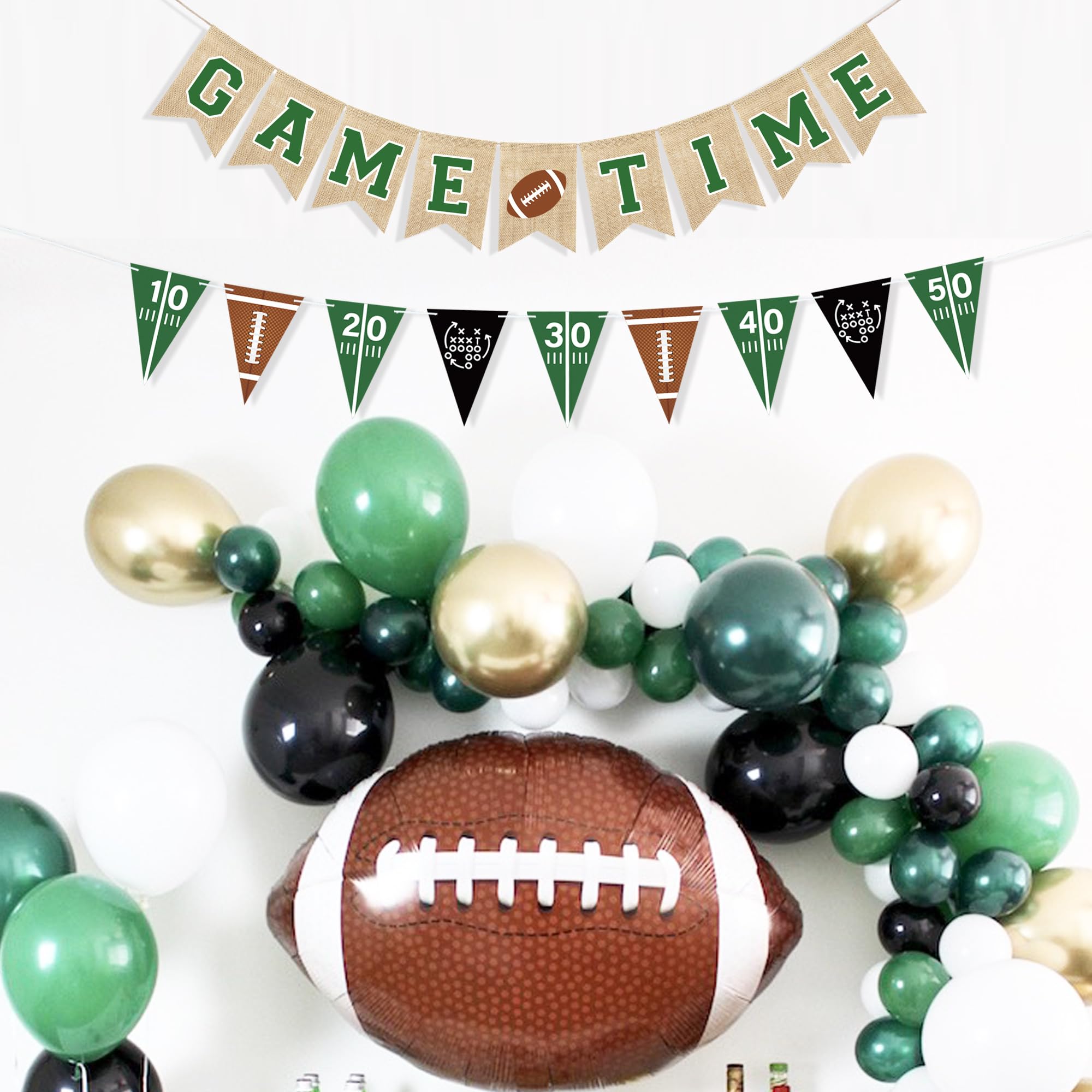 Uniwish Game Time Burlap Banner Football Party Decorations Sports Football Theme Baby Shower Birthday Party Favors Indoor Outdoor Home Decor