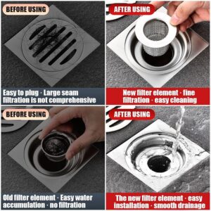 Drain Strainer,Sink Stopper,Stainless Steel Kitchen Sink Strainer Floor Drain Strainer Anti-Clogging Strainer Bathtub Hair Trap Shower Drain Strainer Drain Pipe