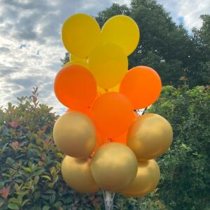 JODIDI 60 Pcs 12-Inch Latex Balloons in Yellow, Orange, and Gold - Perfect for Thanksgiving Day, Halloween, Graduations, Birthday, Fall Celebrations,Baby Shower, and Party Decorations