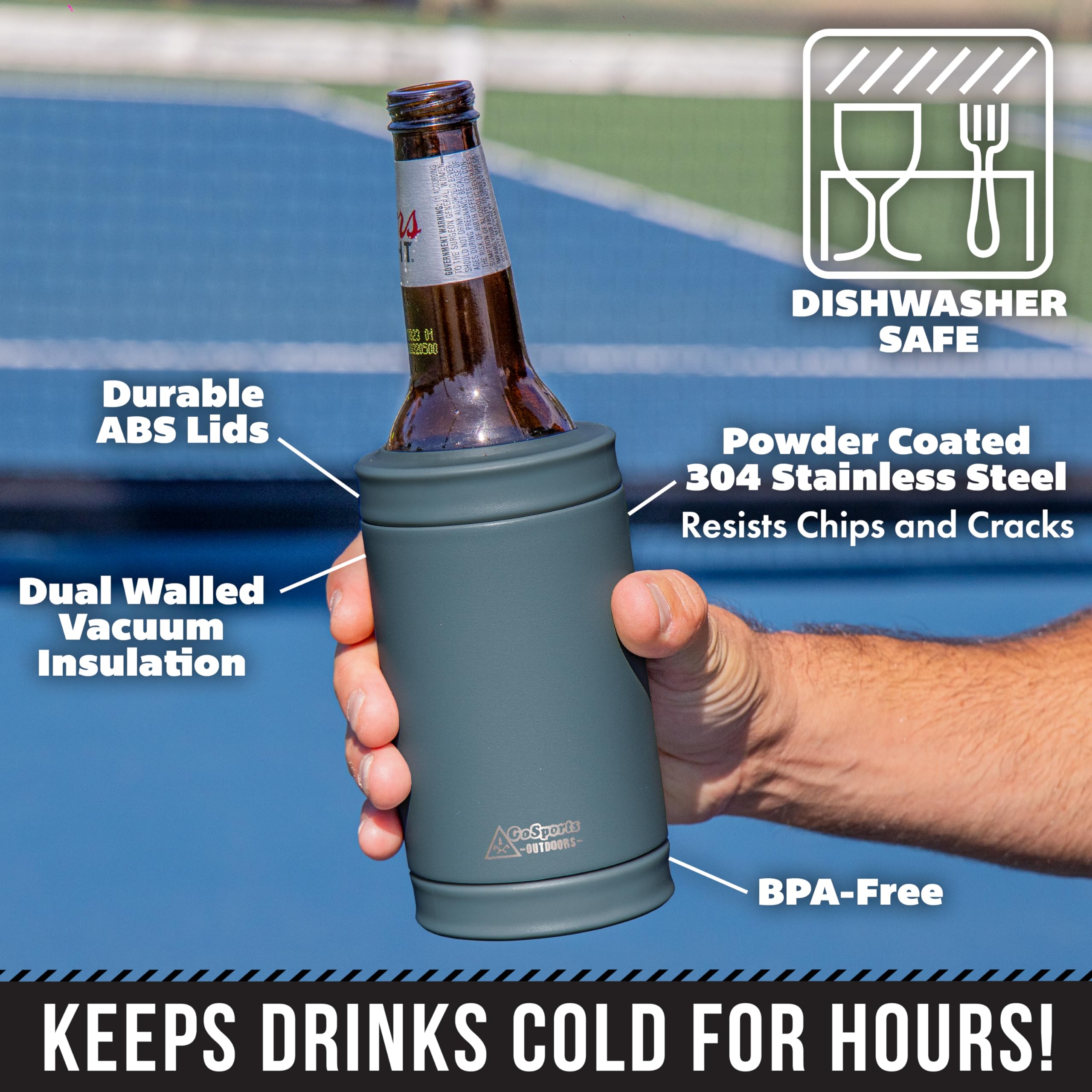 DUALIE 3 in 1 Insulated Can Cooler - Universal Size for 12 oz Cans, Slim Cans, and Bottles - 10+ Colors Available