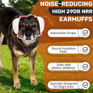 ARpaw Dog Ear Muffs for Noise Protection 29db - Noise Cancelling Headphones for Hearing Protection - Dog Ear Covers for Reduce Noise - Dog Ear Plugs for Anxiety Relief - Ear Protection (Large, Pink)