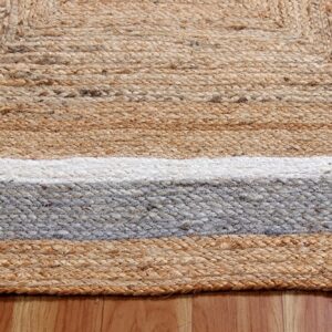 CASAVANI Heavy Material Hand Braided Jute Rug 8 Square Area Rug Kilim Rug Natural Jute Rug Beige Multi Hand Woven Rug Flatweave Rug Indoor Outdoor Rugs for Dining Room Custom Mat Hall Room