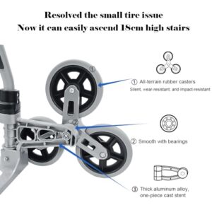 RJTEK Stair Climber Dolly - 400 lb Capacity, Improved Tire Size, Effortlessly Climbs 18cm Stairs, Hand Truck and Dolly,Heavy-Duty Cart with Telescoping Handle, Large Tires, and 2 Ropes