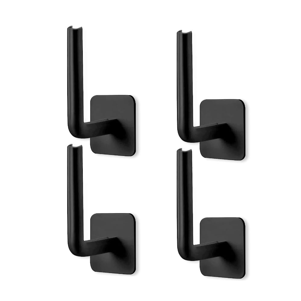 PUCHEN Hat Racks for Baseball Caps (4-Pack),Hat Rack for Wall Hat Organizer，No Drilling Strong Hat Holder， Adhesive Hat Hooks for Wall,Hat Holder Storage Organizer (Black)