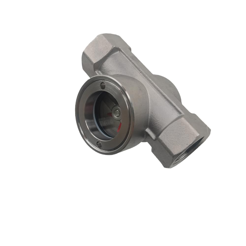 1/2" NPT Stainless Steel 304 Sight Water Flow Indicator Red Impeller 362Psi Flowmeters Pipe Accessories (DN15-1/2")