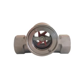 1/2" NPT Stainless Steel 304 Sight Water Flow Indicator Red Impeller 362Psi Flowmeters Pipe Accessories (DN15-1/2")