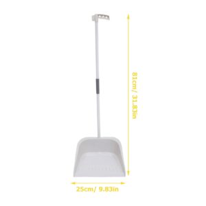 KALLORY Broom and Dustpan Set Dust Pan and Broom Combo for Floor Cleaning Upright Long Handle Broom and Dustpan Set for Sweeping Indoor Outdoor Kitchen Office Lobby Floor White