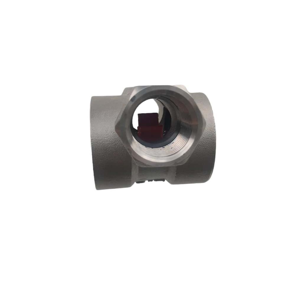 1/2" NPT Stainless Steel 304 Sight Water Flow Indicator Red Impeller 362Psi Flowmeters Pipe Accessories (DN15-1/2")