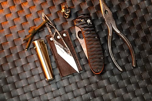 KOVCHEGART handmade pocket knife kiridashi, edc utility knife, neck knife (n690 steel cryo treated, OSA02 4.1 inch)