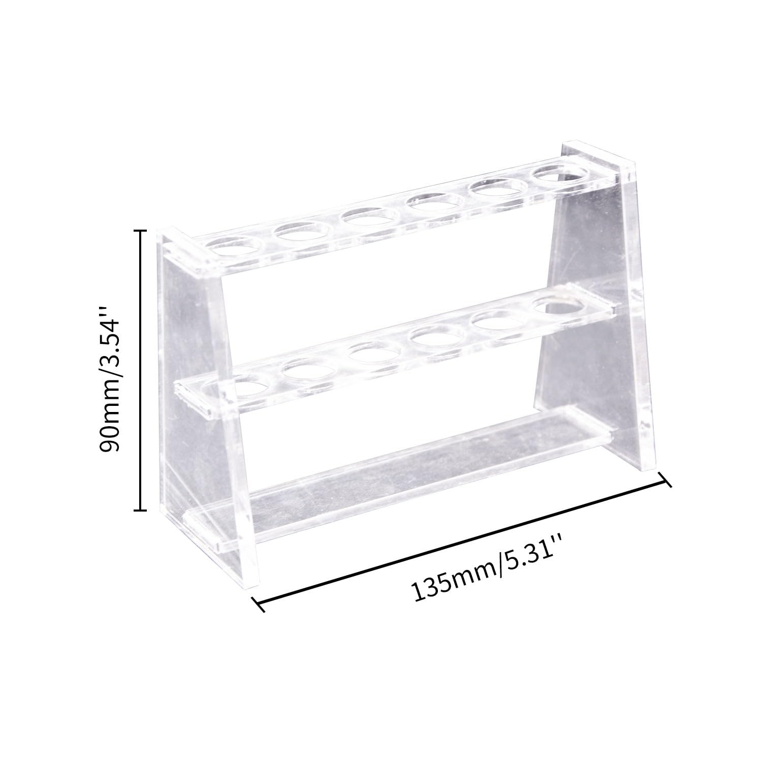 Begino Acrylic Test Tube Rack 6 Wells Clear Holder for 10ml Centrifuge Tubes