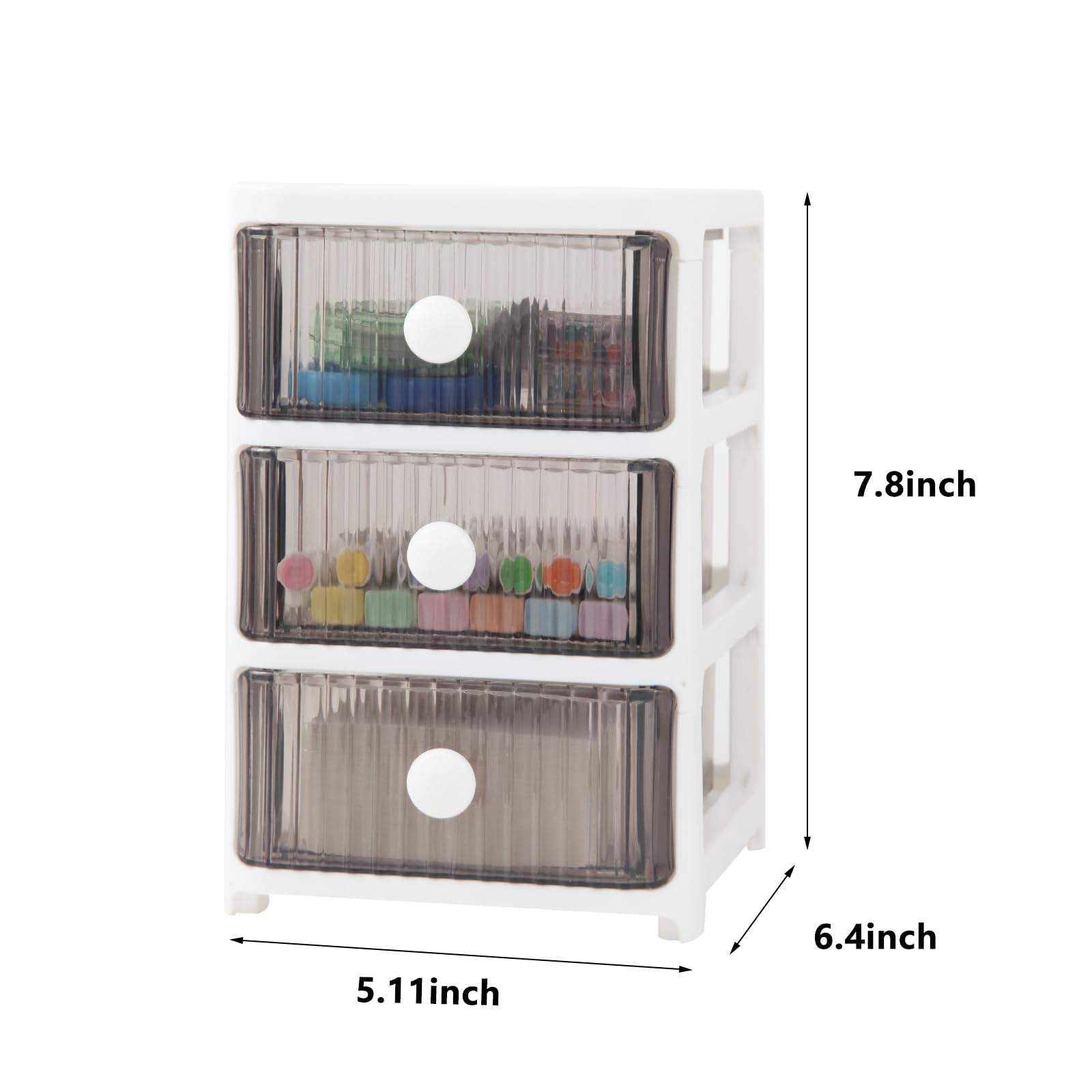 Cheayren 3 drawer plastic storage organizer with 3 Hard Plastic Drawers, Supplies for Your Dormitory, Office Supplies Organizer, Home Set, Every Storage Drawer Units Allow to Efficiently Organize