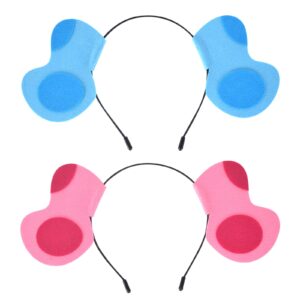 smaodsgn 2 pieces dog ear headbands for party animal headbands blue pink dog birthday supplies decorations for party favor cartoon halloween christmas cosplay