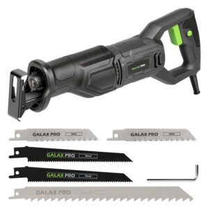 galax pro 120v reciprocating saw, 6.0 amp variable speed corded reciprocating saw with 4/5" stroke length, 0-3000spm and 6" max for wood, metal, pvc pipe cutting