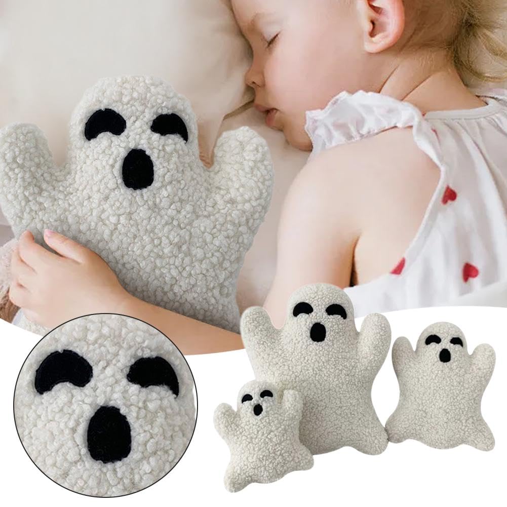 2024 New Ghost Pillow Halloween - Cute Ghost Shaped Plush Pillow, Halloween Ghost Decorative Throw Pillows, Soft Fluffy Plush Stuffed Halloween Ghost Pillow for Halloween Decor (#1-30cm/11.8in)