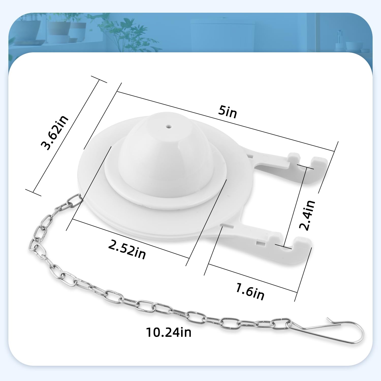 iFealClear 3-Inch Toilet Flappers Replacement -Compatible with American Standard Toilet, High Performance Toilet Flapper 3 inch, Water Saving Toilet Tank Flapper, Fits Most Toilets, White