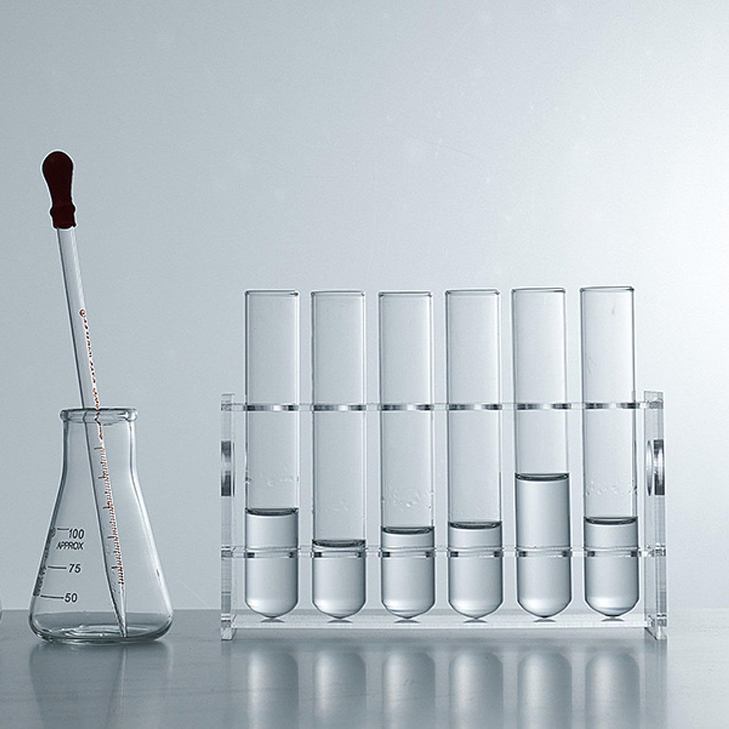 Begino Acrylic Test Tube Rack 6 Wells Clear Holder for 10ml Centrifuge Tubes