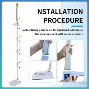 Aluminum Alloy Height Measurement,Adult Child Height Measure,Portable Height Measuring Rod 8-82 inch/20-210 cm/Unit with cm & inch,for Home,Office,Gym,Medical Examination,Medical