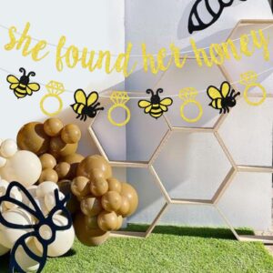 Sursurprise Bee Bridal Shower Decorations, She Found Her Honey Banner Bumble Bee Diamond Ring Garland for Bride to Bee Bridal Shower Engagement Wedding Bachelorette Party Supplies