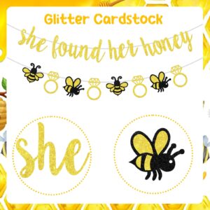 Sursurprise Bee Bridal Shower Decorations, She Found Her Honey Banner Bumble Bee Diamond Ring Garland for Bride to Bee Bridal Shower Engagement Wedding Bachelorette Party Supplies