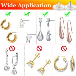 6 PCS Silver Locking Earring Backs for Studs Heavy Droopy Earrings, 925 Sterling Silver Hypoallergenice Earring Backs Replacements for Women Men (Silver)