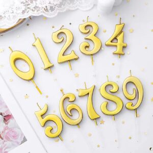 10-Pieces Numeral Birthday Candles, Birthday Digital Candle Baking Dessert Cake Party Romantic Atmosphere Decoration Number 0-9 Cake Top Decoration for Birthdays Wedding Anniversaries Parties