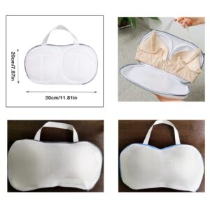 NentMent 2 Pack Bra Laundry Bags for Washing Machine Lingerie Wash Dryer Bag Non-Deform 3D Protective Bracket Case with Handle and Zipper for Women Underwear Brassiere Delicates A to C Cups