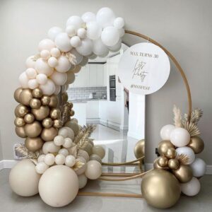 Boho Balloon Arch Beige Balloon Garland Kit, 113 Packs Neutral White Sand Balloon Nude Cream Peach Balloon and Metallic Champagne Balloons for Baby Bridal Shower Girl Birthday Wedding Decorations