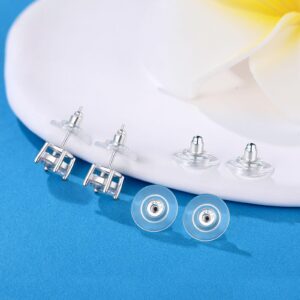 6 PCS Silver Locking Earring Backs for Studs Heavy Droopy Earrings, 925 Sterling Silver Hypoallergenice Earring Backs Replacements for Women Men (Silver)