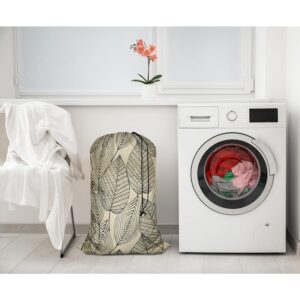 Swono Autumn Leaf Pattern Laundry Bags 28" x 40", Fall Leaves Repeat Graphic Plants Versatile - Multi Use