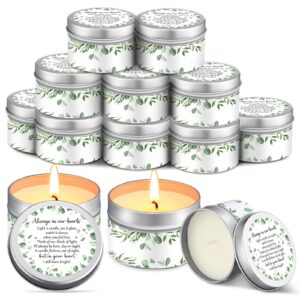 MTLEE 24 Pcs Funeral Favors Memorial Lavender Scented Candles Funeral Tealight Candles White Candles Funeral Gift Sympathy Gifts Condolence Bereavement Candle for Guest Funeral Party Family (Greenery)