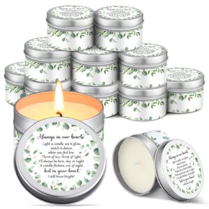 MTLEE 24 Pcs Funeral Favors Memorial Lavender Scented Candles Funeral Tealight Candles White Candles Funeral Gift Sympathy Gifts Condolence Bereavement Candle for Guest Funeral Party Family (Greenery)