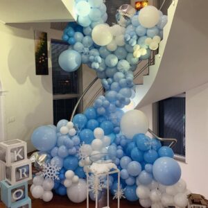 ZHMYBLN Blue Balloons, 100Pcs 12 inch Bright Blue Latex Balloons Round Helium Balloons for Birthday Wedding Baby Shower Anniversary Party Backdrop Decorations