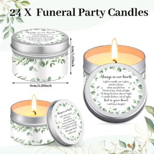 MTLEE 24 Pcs Funeral Favors Memorial Lavender Scented Candles Funeral Tealight Candles White Candles Funeral Gift Sympathy Gifts Condolence Bereavement Candle for Guest Funeral Party Family (Greenery)