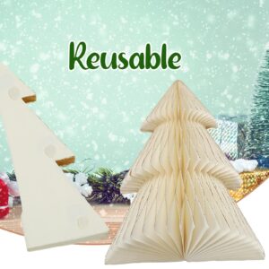 Beeveer 3 Pcs Paper Christmas Tree 8 Inch 10 Inch and 12 Inch 3D Honeycomb Trees Table Centerpiece for Modern Christmas Mantel Decorations Xmas Holiday Party Home Decor