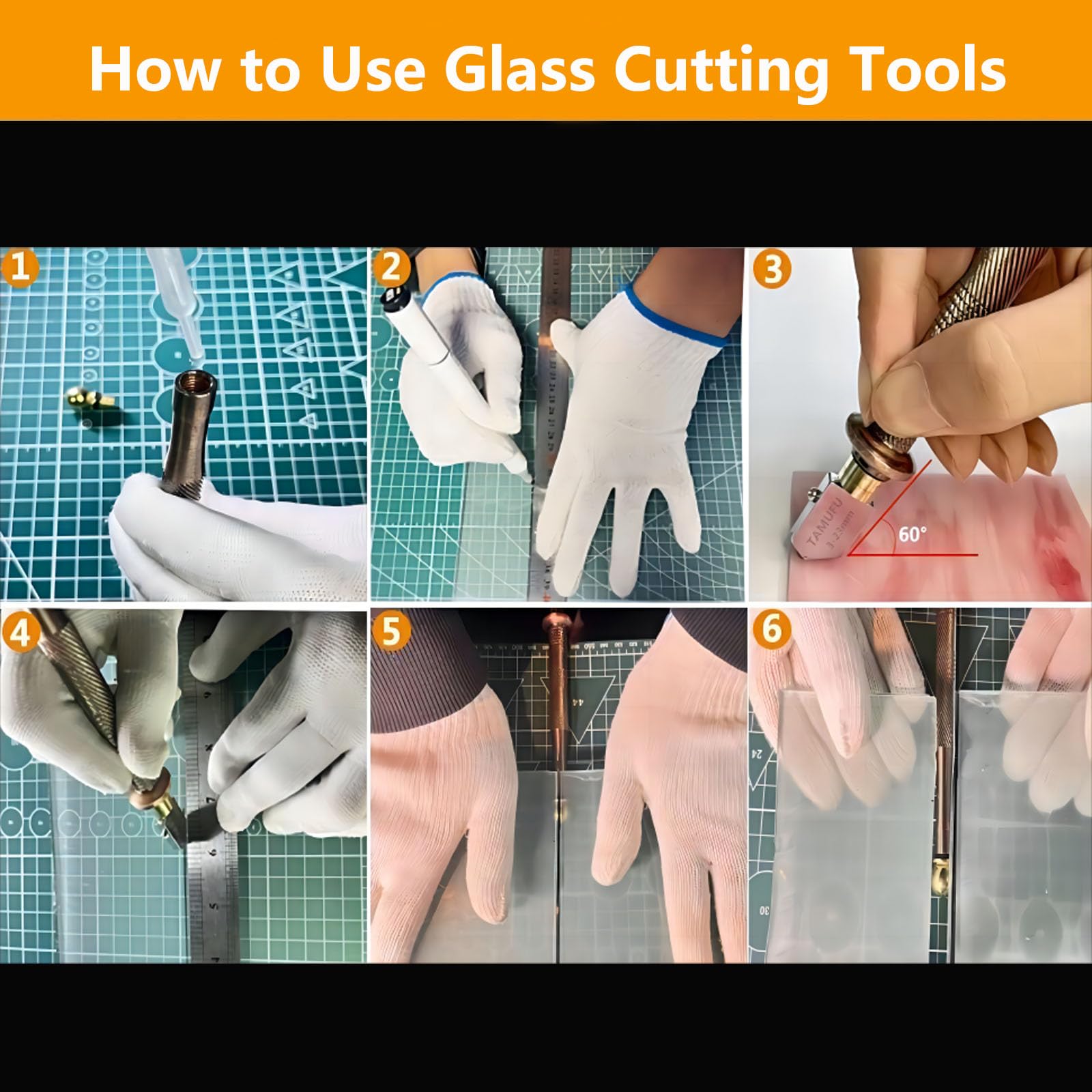 Glass Cutting Tool- 3-23mm Cutting Range- Glass Cutter with Carbide Tip, Anti-Slip Handle, and Auto-Oil System for Thick Glass/Tile/Mirror/Mosaic