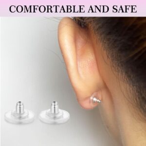 6 PCS Silver Locking Earring Backs for Studs Heavy Droopy Earrings, 925 Sterling Silver Hypoallergenice Earring Backs Replacements for Women Men (Silver)