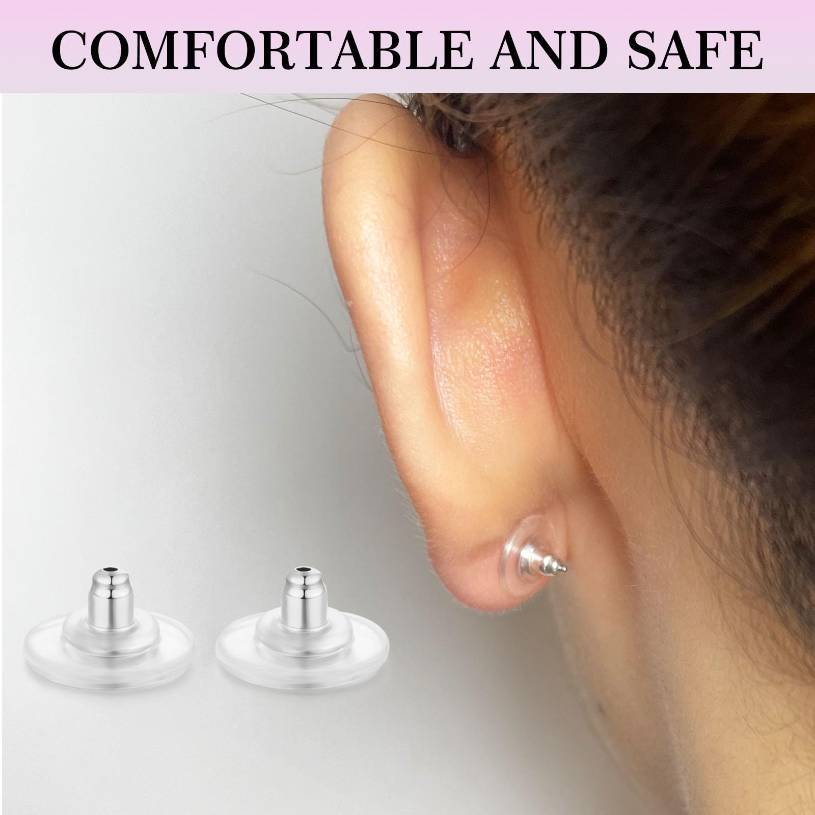 6 PCS Silver Locking Earring Backs for Studs Heavy Droopy Earrings, 925 Sterling Silver Hypoallergenice Earring Backs Replacements for Women Men (Silver)